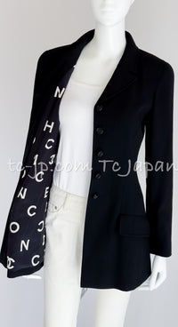 CHANEL 97S Vintage Black Silk CC Logo Coat Jacket 36 シャネル ヴィンテージ ブラック シルク CCロゴ コート ジャケット 即発
