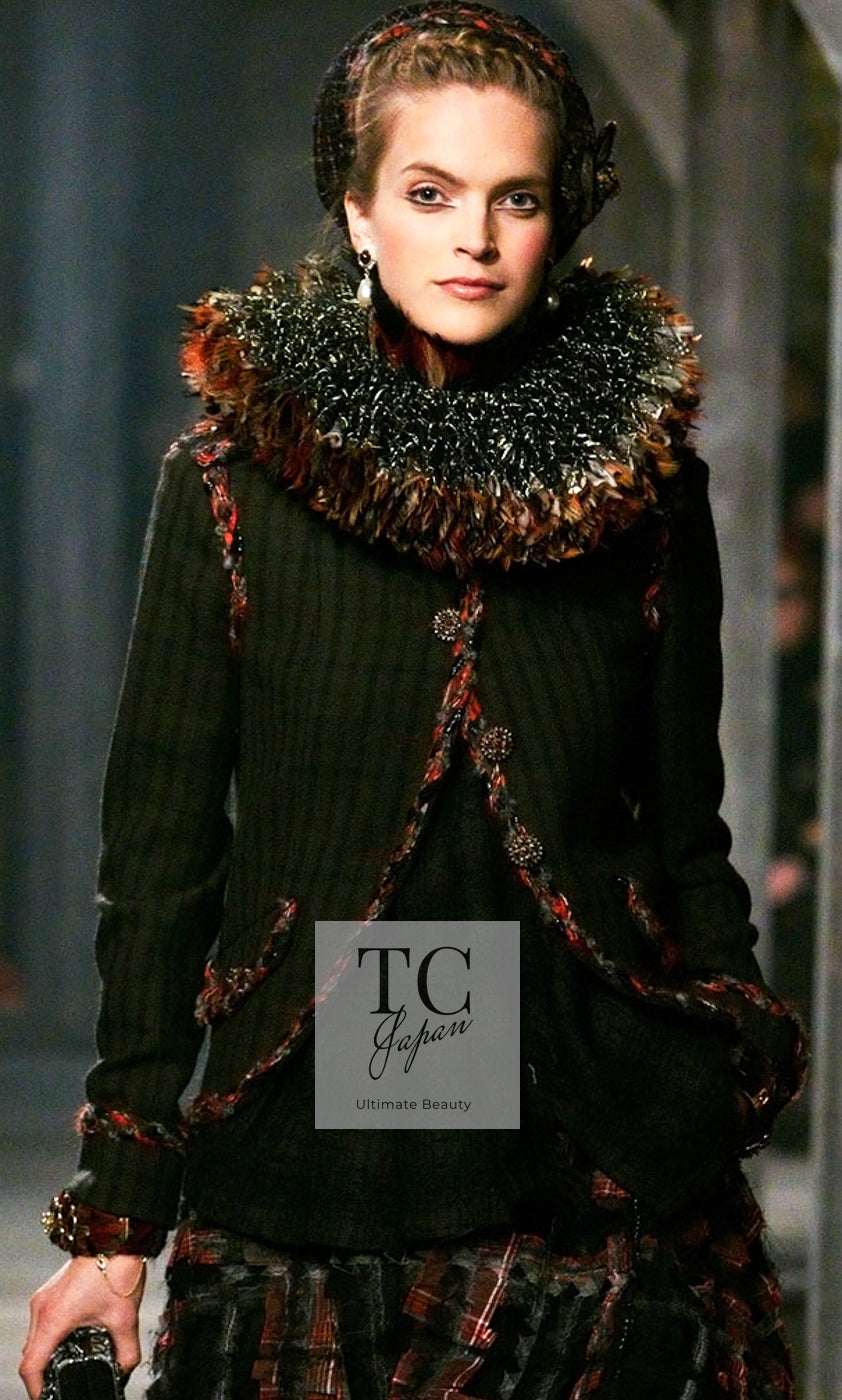 CHANEL 13PF Gray Black Trim Wool Tweed Jacket 38 40 シャネル グレー ブラック トリミング ウール ツイード ジャケット 即発