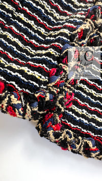 CHANEL 11C Black Border Multi Color Cropped Jacket 34 シャネル ブラック マルチカラー ストライプ ボーダー クロップド ジャケット 即発