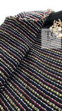 CHANEL 11C Black Border Multi Color Cropped Jacket 34 シャネル ブラック マルチカラー ストライプ ボーダー クロップド ジャケット 即発