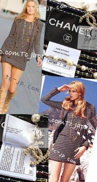 CHANEL 11C Black Border Multi Color Cropped Jacket 34 シャネル ブラック マルチカラー ストライプ ボーダー クロップド ジャケット 即発