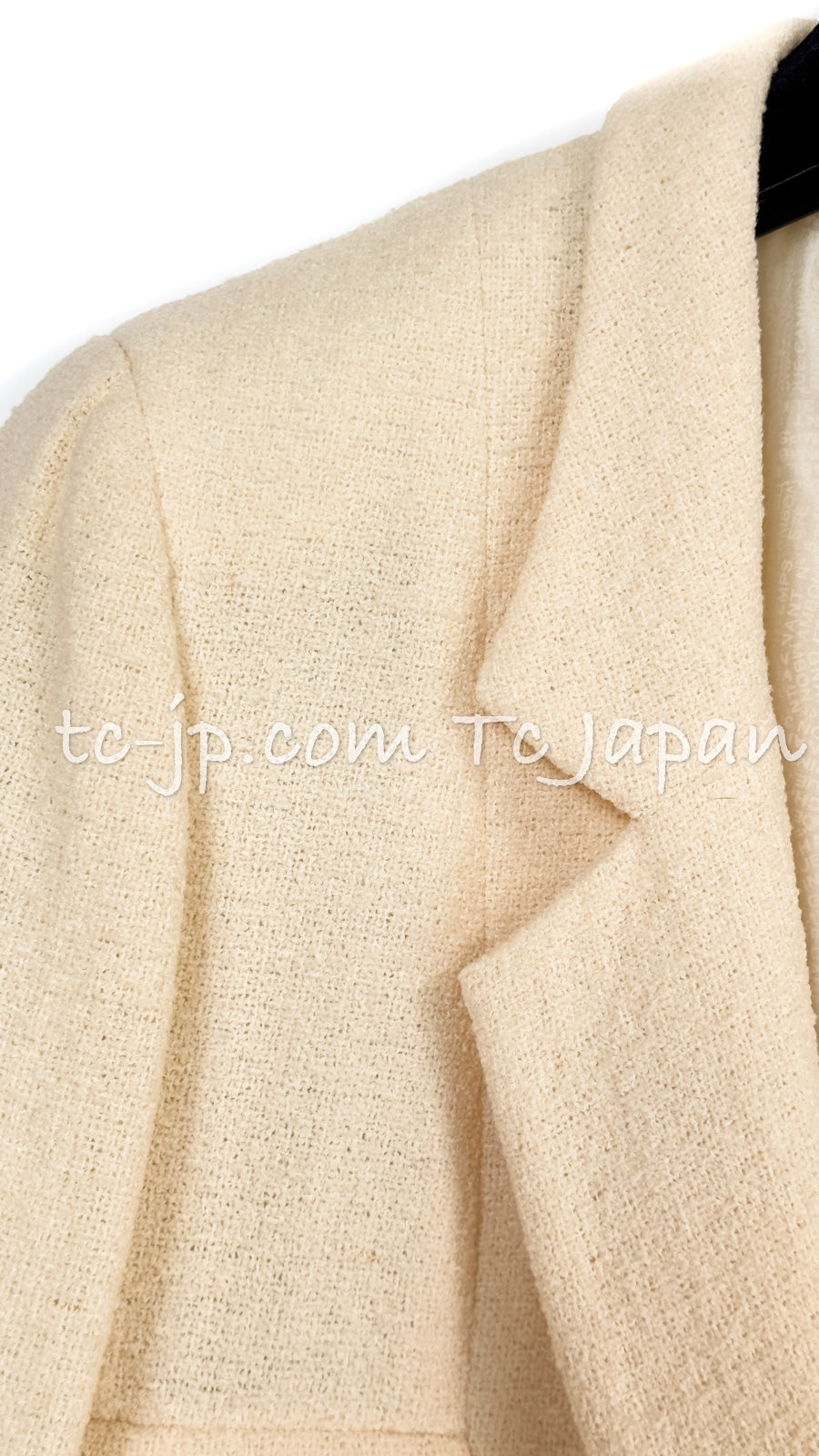 CHANEL 99S Creme Ivory Double CC Logo Wool Jacket 42 シャネル クリーム アイボリー ダブル ココボタン ジャケット 即発