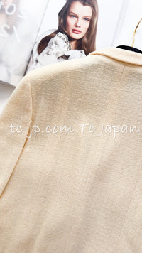 CHANEL 99S Creme Ivory Double CC Logo Wool Jacket 42 シャネル クリーム アイボリー ダブル ココボタン ジャケット 即発