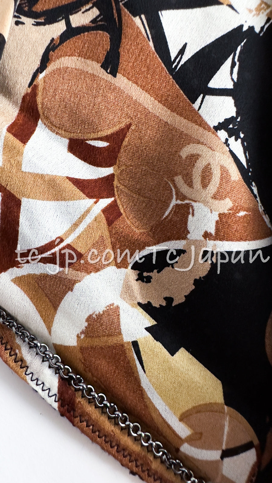 CHANEL 05S Black Brown Beige Cotton Tweed Jacket 40 シャネル ブラック ブラウン ベージュ CC ロゴ 裏地 コットン ツイード ジャケット 即発
