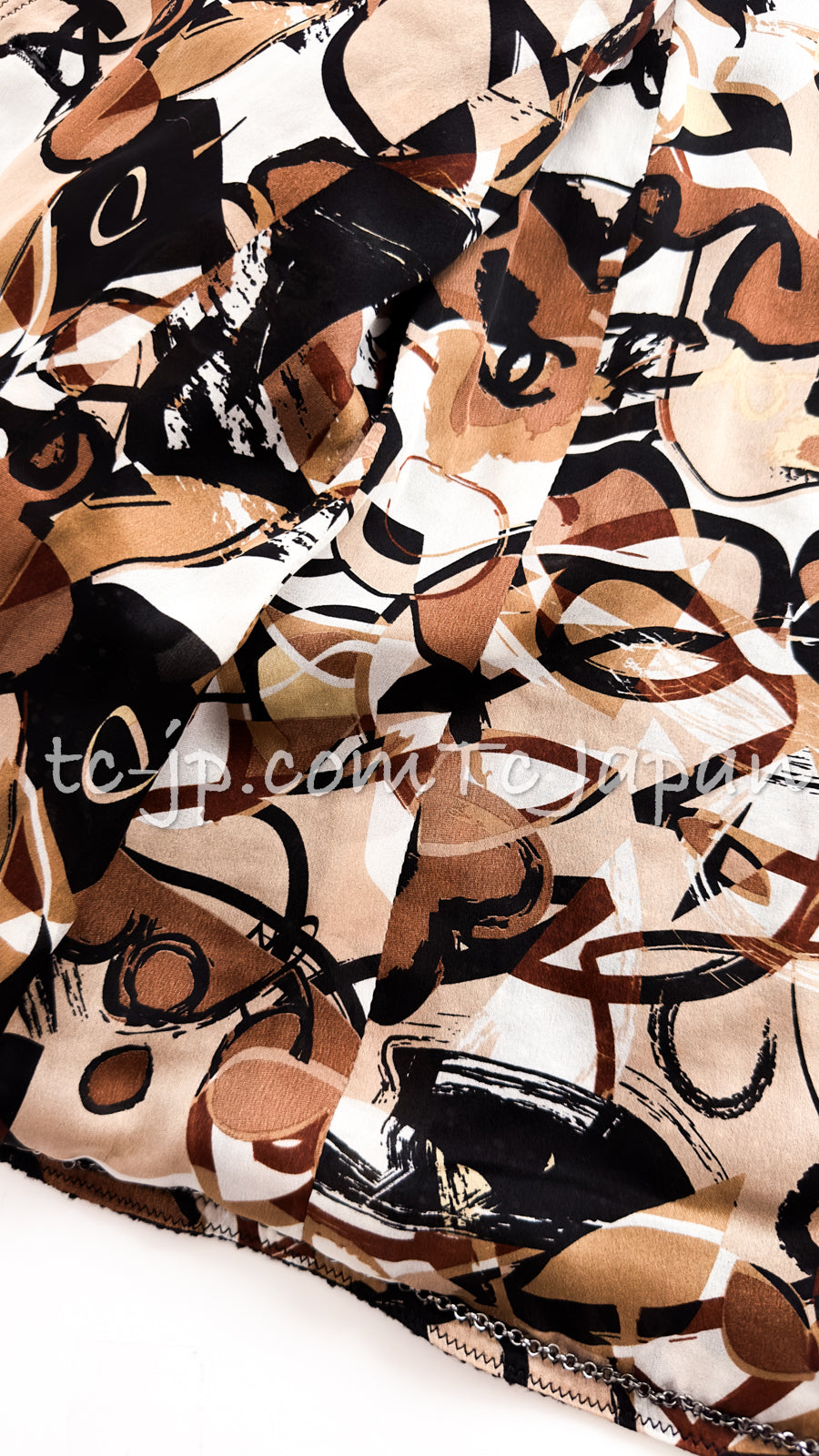 CHANEL 05S Black Brown Beige Cotton Tweed Jacket 40 シャネル ブラック ブラウン ベージュ CC ロゴ 裏地 コットン ツイード ジャケット 即発