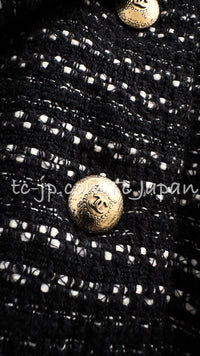 CHANEL 05S Black Brown Beige Cotton Tweed Jacket 40 シャネル ブラック ブラウン ベージュ CC ロゴ 裏地 コットン ツイード ジャケット 即発