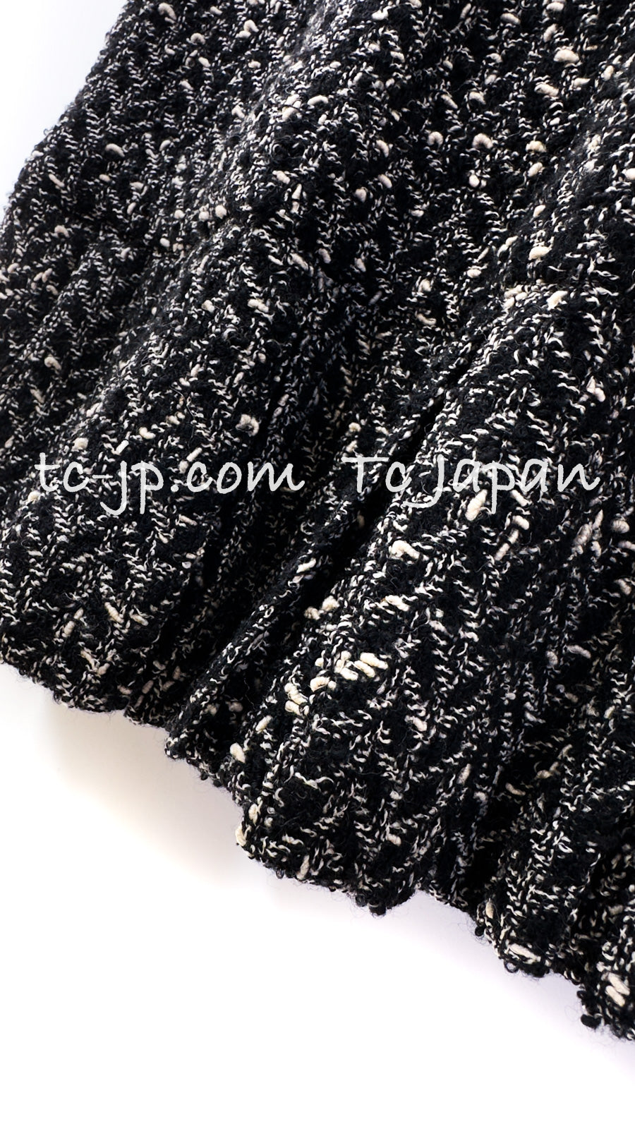 CHANEL 97A Vintage Black Gray Chevron Tweed Jacket Skirt Suit 36 38 40 シャネル ヴィンテージ ブラック グレー シェブロン ツイード ジャケット スカート スーツ 即発