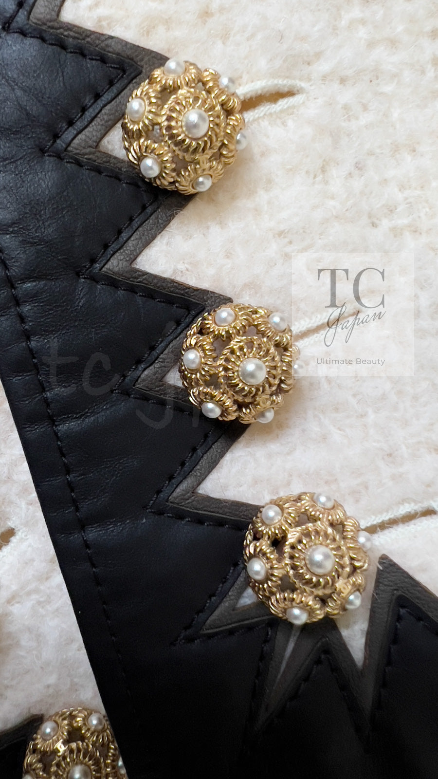 CHANEL 15PF Ivory Wool Mohair Leather Trim Jacket 34 38 シャネル アイボリー ウール モヘア レザートリム ジャケット 即発