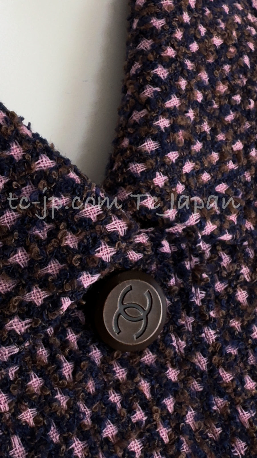 CHANEL 98A Vintage Purple Navy Wool Silk Tweed Jacket 38 シャネル ヴィンテージ パープル ネイビー ウール シルク ツイード ジャケット 即発
