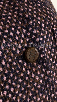CHANEL 98A Vintage Purple Navy Wool Silk Tweed Jacket 38 シャネル ヴィンテージ パープル ネイビー ウール シルク ツイード ジャケット 即発