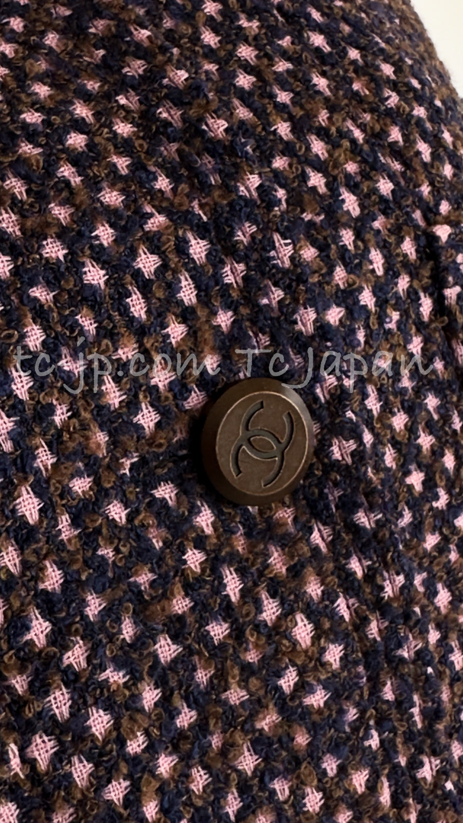 CHANEL 98A Vintage Purple Navy Wool Silk Tweed Jacket 38 シャネル ヴィンテージ パープル ネイビー ウール シルク ツイード ジャケット 即発