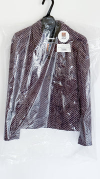 CHANEL 98A Vintage Purple Navy Wool Silk Tweed Jacket 38 シャネル ヴィンテージ パープル ネイビー ウール シルク ツイード ジャケット 即発