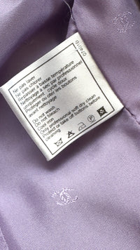 CHANEL 98A Vintage Purple Navy Wool Silk Tweed Jacket 38 シャネル ヴィンテージ パープル ネイビー ウール シルク ツイード ジャケット 即発