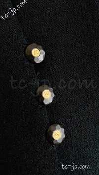 CHANEL 94S Vintage Navy Black Wool Cotton Supermodel Jacket 38 シャネル ヴィンテージ ネイビー ブラック ウール コットン スーパーモデル ジャケット 即発