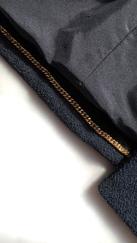 CHANEL 94S Vintage Navy Black Wool Cotton Supermodel Jacket 38 シャネル ヴィンテージ ネイビー ブラック ウール コットン スーパーモデル ジャケット 即発