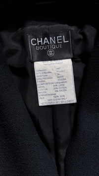 CHANEL 94S Vintage Navy Black Wool Cotton Supermodel Jacket 38 シャネル ヴィンテージ ネイビー ブラック ウール コットン スーパーモデル ジャケット 即発