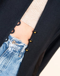 CHANEL 94S Vintage Navy Black Wool Cotton Supermodel Jacket 38 シャネル ヴィンテージ ネイビー ブラック ウール コットン スーパーモデル ジャケット 即発