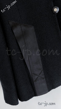 CHANEL 94S Vintage Navy Black Wool Cotton Supermodel Jacket 38 シャネル ヴィンテージ ネイビー ブラック ウール コットン スーパーモデル ジャケット 即発