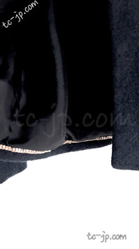 CHANEL 94S Vintage Navy Black Wool Cotton Supermodel Jacket 38 シャネル ヴィンテージ ネイビー ブラック ウール コットン スーパーモデル ジャケット 即発