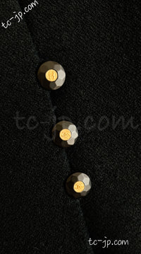 CHANEL 94S Vintage Navy Black Wool Cotton Supermodel Jacket 38 シャネル ヴィンテージ ネイビー ブラック ウール コットン スーパーモデル ジャケット 即発