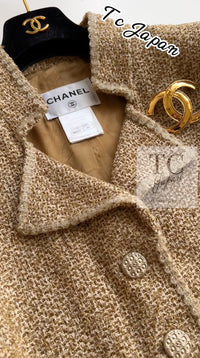 CHANEL 13C Gold Silk Blend Lesage Tweed Jacket 40 シャネル ゴールド ルサージュ ツイード ジャケット 即発