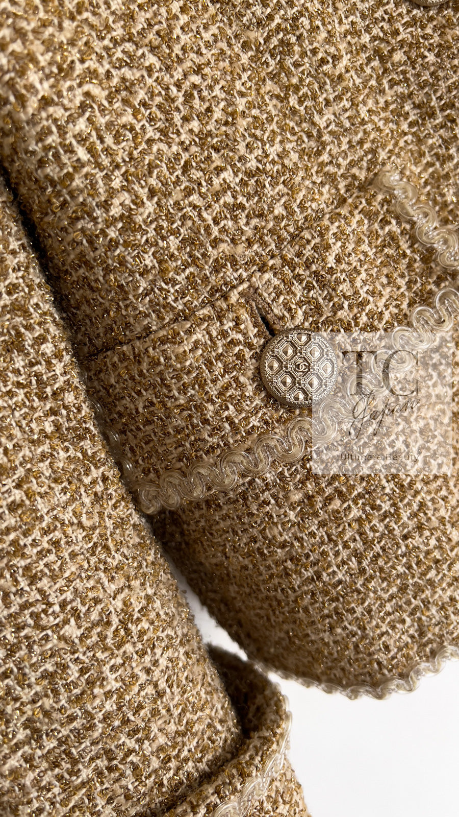 CHANEL 13C Gold Silk Blend Lesage Tweed Jacket 40 シャネル ゴールド ルサージュ ツイード ジャケット 即発