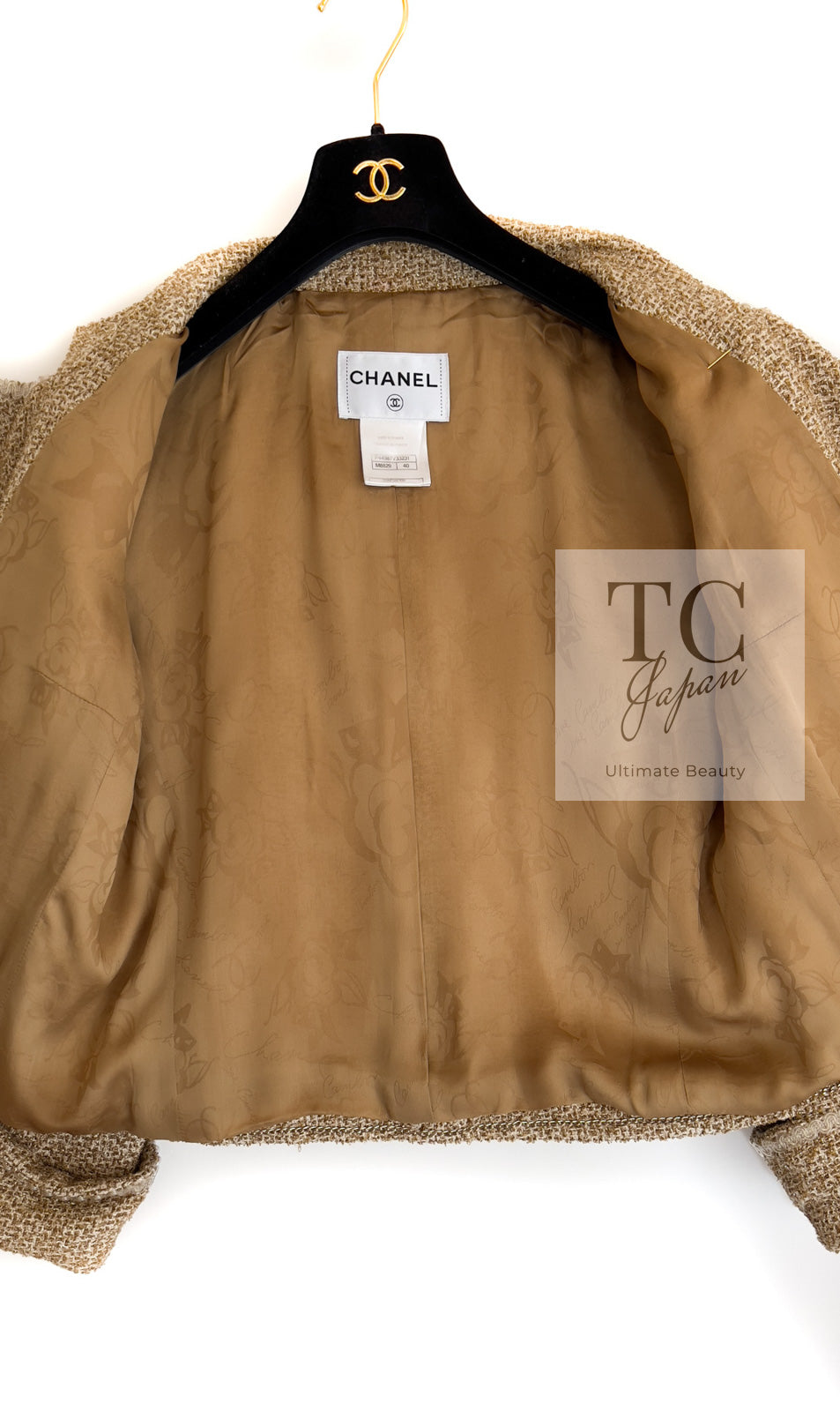 CHANEL 13C Gold Silk Blend Lesage Tweed Jacket 40 シャネル ゴールド ルサージュ ツイード ジャケット 即発