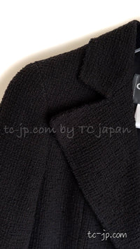 CHANEL 12S Black CC Silver Logo Cotton Tweed Jacket 34 36 38 シャネル ブラック CCロゴ シルバー刺繍 コットン ツイード ジャケット 即発