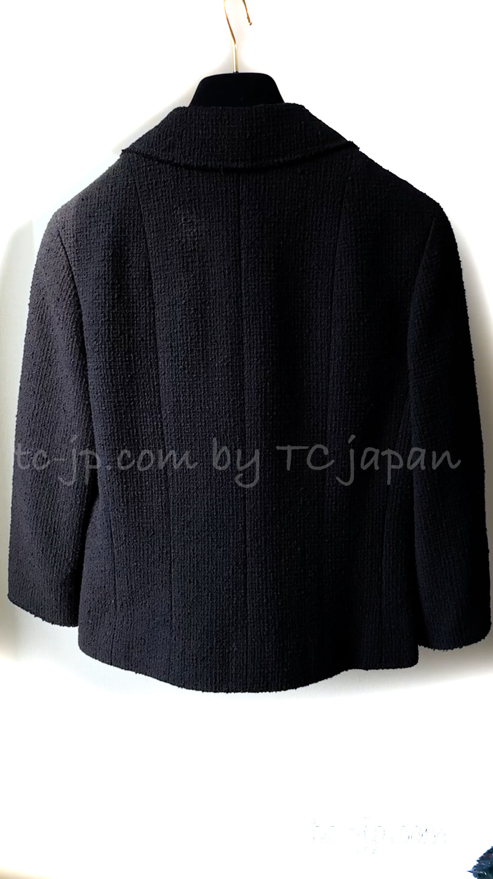 CHANEL 12S Black CC Silver Logo Cotton Tweed Jacket 34 36 38 シャネル ブラック CCロゴ シルバー刺繍 コットン ツイード ジャケット 即発