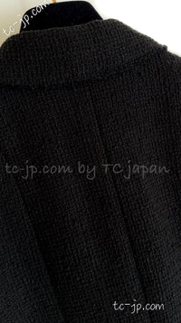 CHANEL 12S Black CC Silver Logo Cotton Tweed Jacket 34 36 38 シャネル ブラック CCロゴ シルバー刺繍 コットン ツイード ジャケット 即発