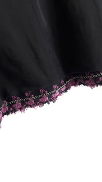 CHANEL 09S Purple Black Houndstooth Silk Tweed Jacket 38 シャネル パープル ブラック 千鳥柄 シルク ツイード ジャケット 即発