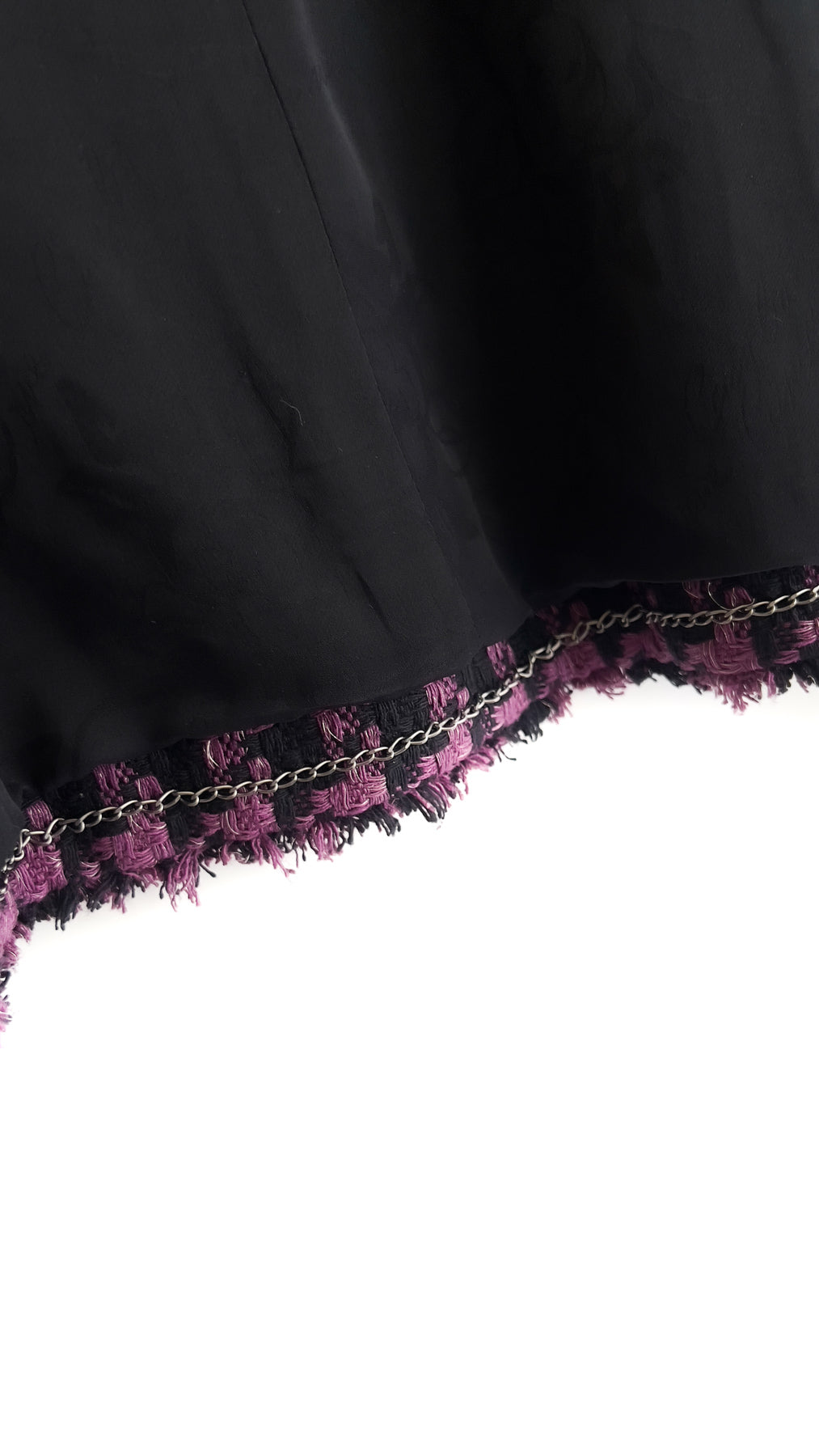 CHANEL 09S Purple Black Houndstooth Silk Tweed Jacket 38 シャネル パープル ブラック 千鳥柄 シルク ツイード ジャケット 即発