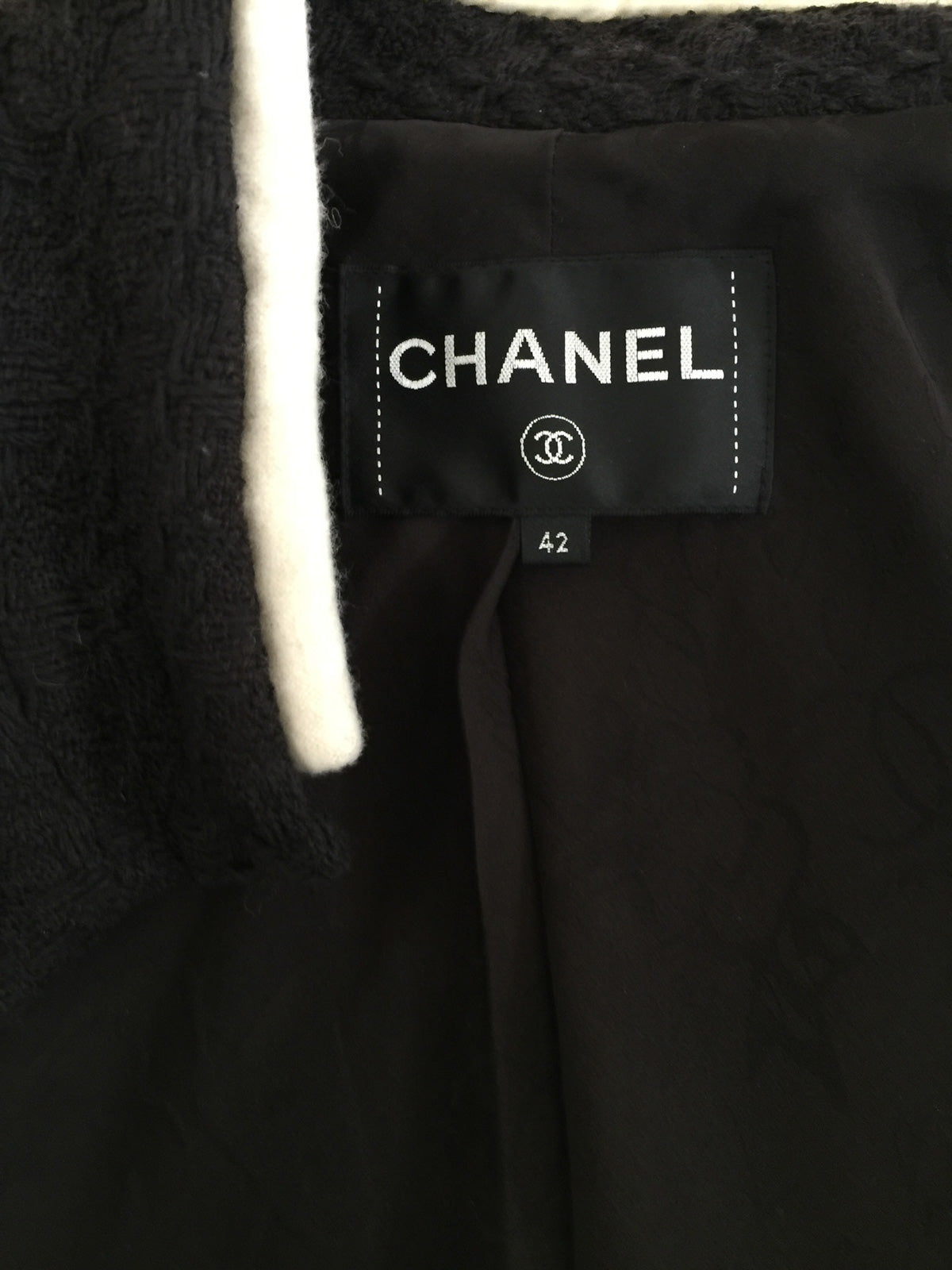 CHANEL 18PA 18B Brown Wool 100 Stand Collar Pleated Tweed Jacket 42 シャネル ブラウン ウール 100 スタンド カラー プリーツ ツイード ジャケット 即発