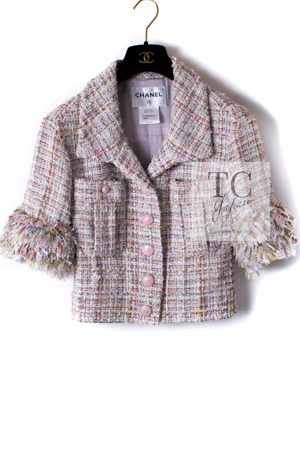 CHANEL 13C Rose Garden Multicolor Lesage Tweed Jacket 36 38 シャネル ローズガーデン マルチカラー ルサージュ 襟付き ツイード ジャケット 即発