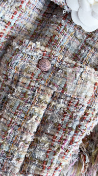 CHANEL 13C Rose Garden Multicolor Lesage Tweed Jacket 36 38 シャネル ローズガーデン マルチカラー ルサージュ 襟付き ツイード ジャケット 即発