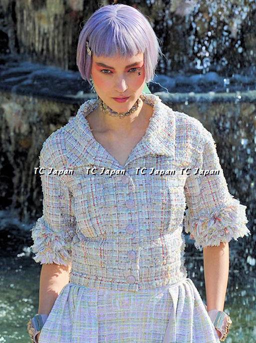 CHANEL 13C Rose Garden Multicolor Lesage Tweed Jacket 36 38 シャネル ローズガーデン マルチカラー ルサージュ 襟付き ツイード ジャケット 即発