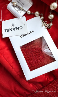 CHANEL 19A Coral Red Zipper Wool Tweed Coat Jacket 36 38 シャネル コーラル・レッド・ジッパー・ウール・ツイード・コート・ジャケット 即発