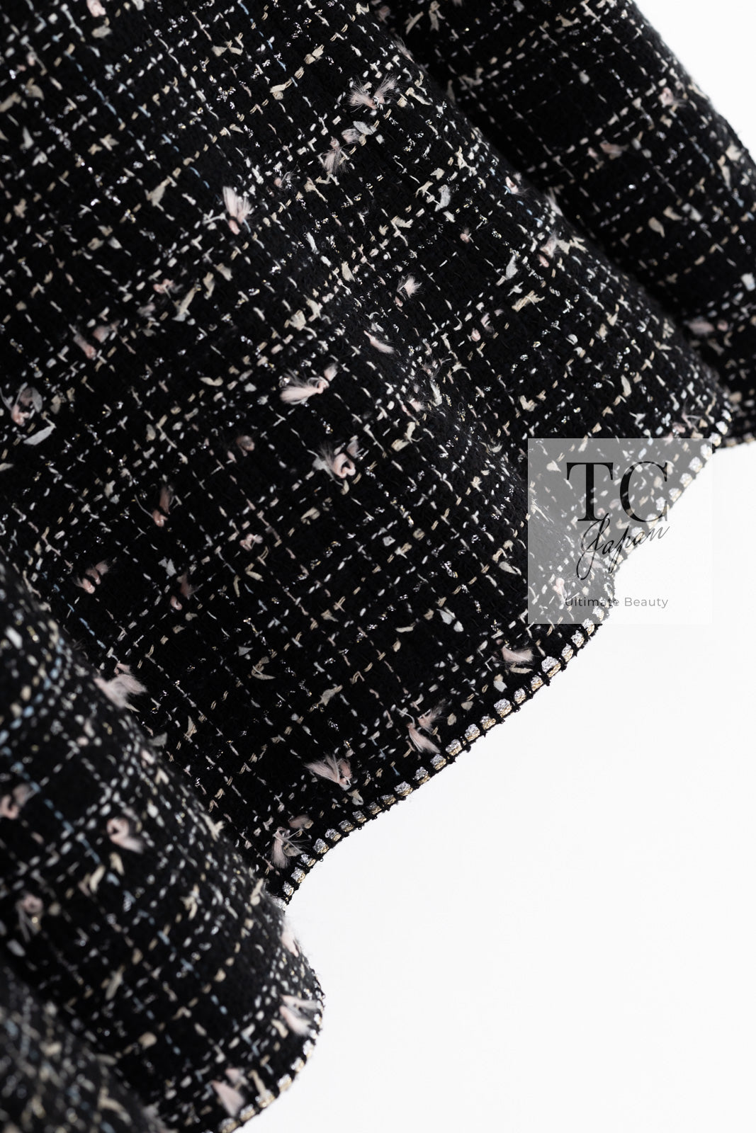 CHANEL 05C Black Silver Trim CC Logo Emblem Lesage Blazer Jacket 38 シャネル ブラック シルバー トリム CC ロゴ エンブレム ルサージュ ブレザー ジャケット 即発