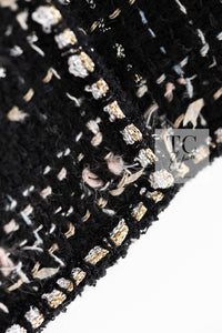 CHANEL 05C Black Silver Trim CC Logo Emblem Lesage Blazer Jacket 38 シャネル ブラック シルバー トリム CC ロゴ エンブレム ルサージュ ブレザー ジャケット 即発