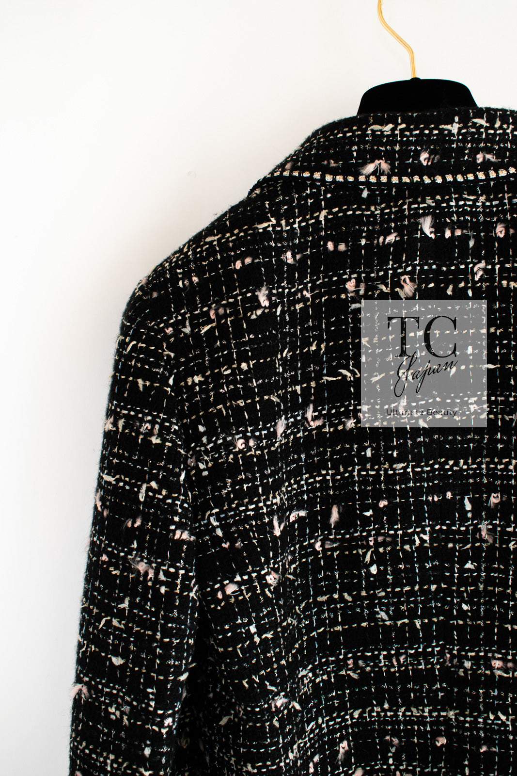 CHANEL 05C Black Silver Trim CC Logo Emblem Lesage Blazer Jacket 38 シャネル ブラック シルバー トリム CC ロゴ エンブレム ルサージュ ブレザー ジャケット 即発