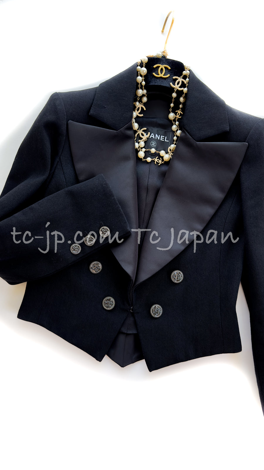 CHANEL 17C Black Cropped Cotton Jacket 34 シャネル ブラック クロップド コットン ジャケット 即発