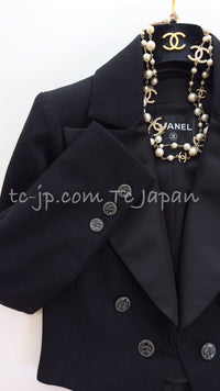 CHANEL 17C Black Cropped Cotton Jacket 34 シャネル ブラック クロップド コットン ジャケット 即発