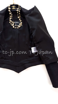 CHANEL 17C Black Cropped Cotton Jacket 34 シャネル ブラック クロップド コットン ジャケット 即発