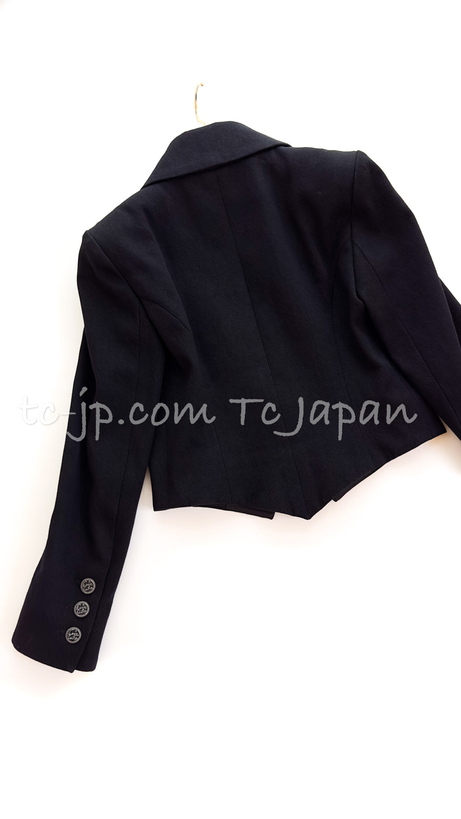 CHANEL 17C Black Cropped Cotton Jacket 34 シャネル ブラック クロップド コットン ジャケット 即発