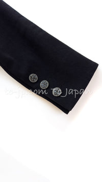 CHANEL 17C Black Cropped Cotton Jacket 34 シャネル ブラック クロップド コットン ジャケット 即発