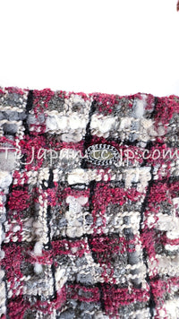 CHANEL 05A Rabbit Fur Trim Raspberry Brown Tweed Jacket Skirt Suit 38 シャネル ラビット・ファートリム・ラズベリー・ブラウン・ツイード・ジャケット・スカート・スーツ 即発