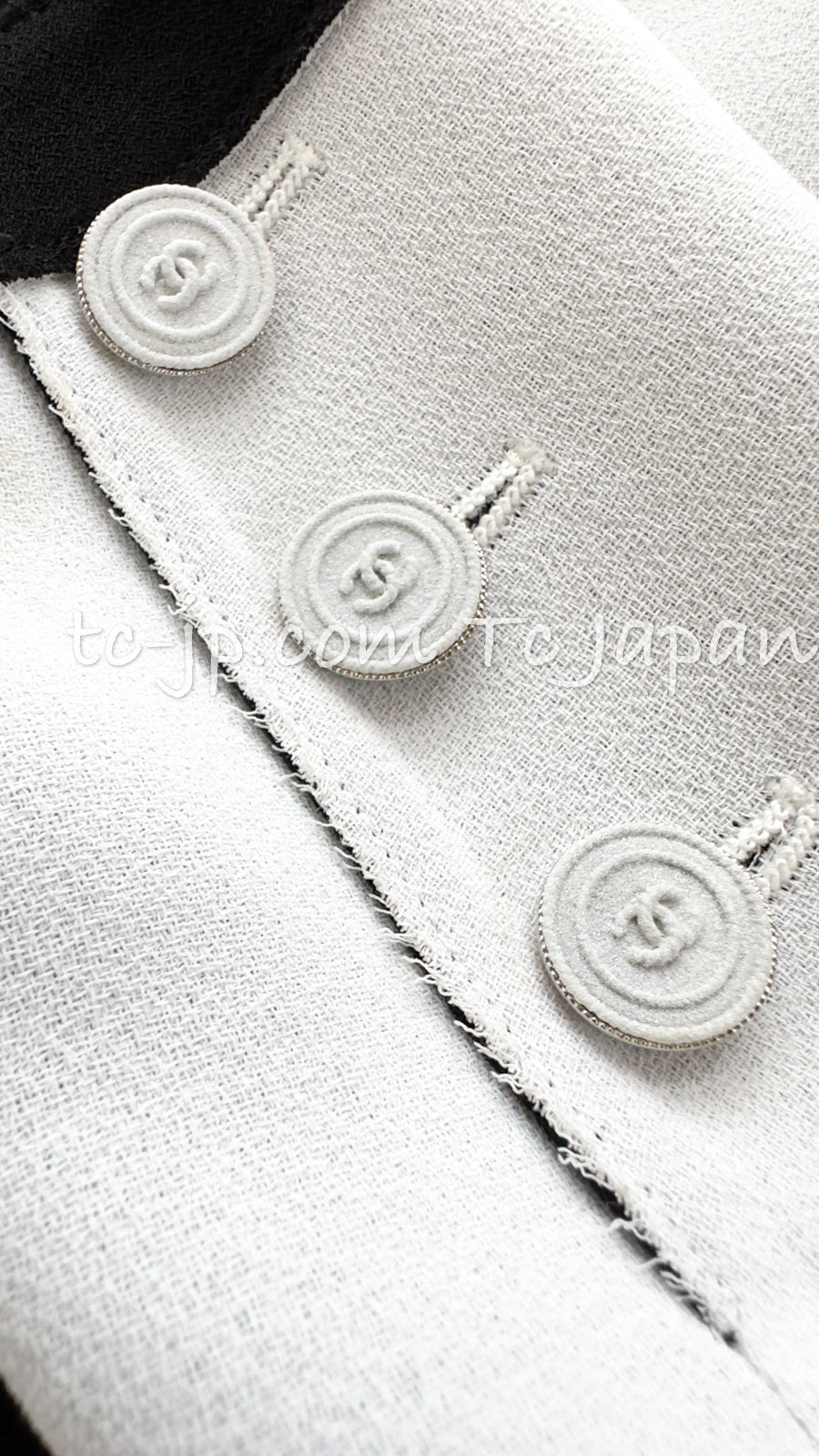 CHANEL 14S Off White Black Jacket 34 36 シャネル オフホワイト ブラック ジャケット 即発