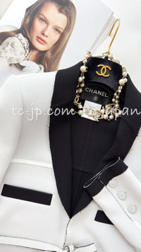 CHANEL 14S Off White Black Jacket 34 36 シャネル オフホワイト ブラック ジャケット 即発