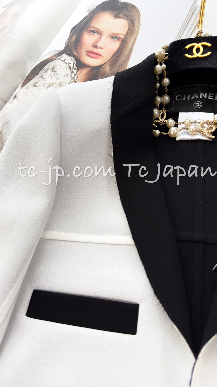 CHANEL 14S Off White Black Jacket 34 36 シャネル オフホワイト ブラック ジャケット 即発