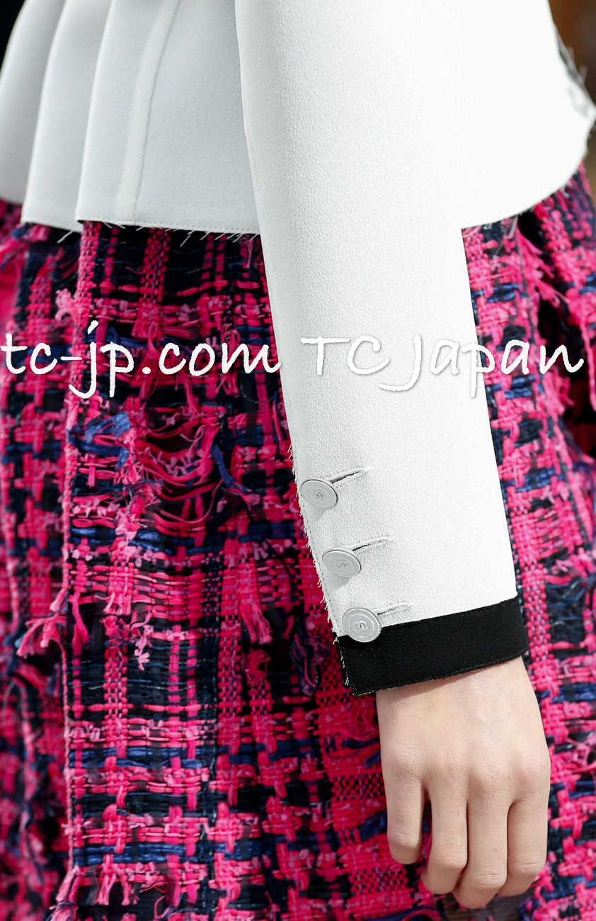 CHANEL 14S Off White Black Jacket 34 36 シャネル オフホワイト ブラック ジャケット 即発